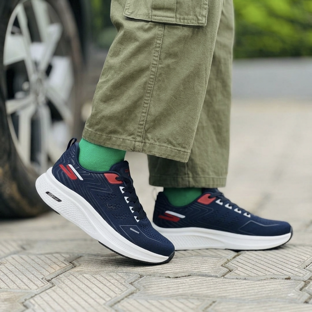 Skechers Go Run Pulse Navy Red